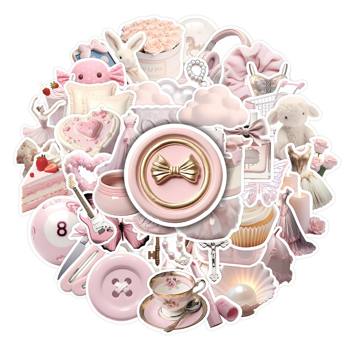 50/100pcs Cute Pink Girl Carto - Laptop Accessories Girly review and price