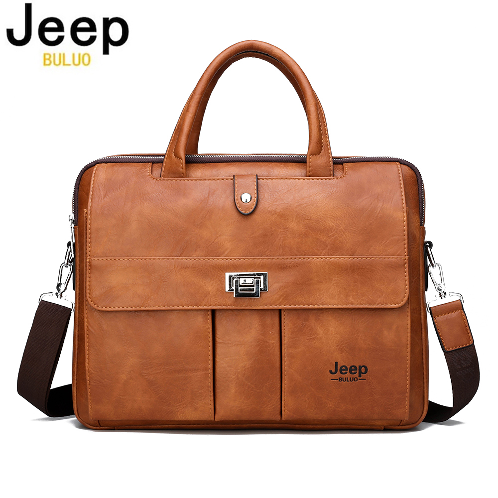 Jeep Buluo Men's Leather Brief - Laptop Accessories Box review and price