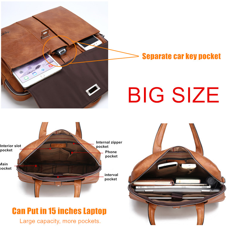 Jeep Buluo Men's Leather Brief - Laptop Accessories Box review and price