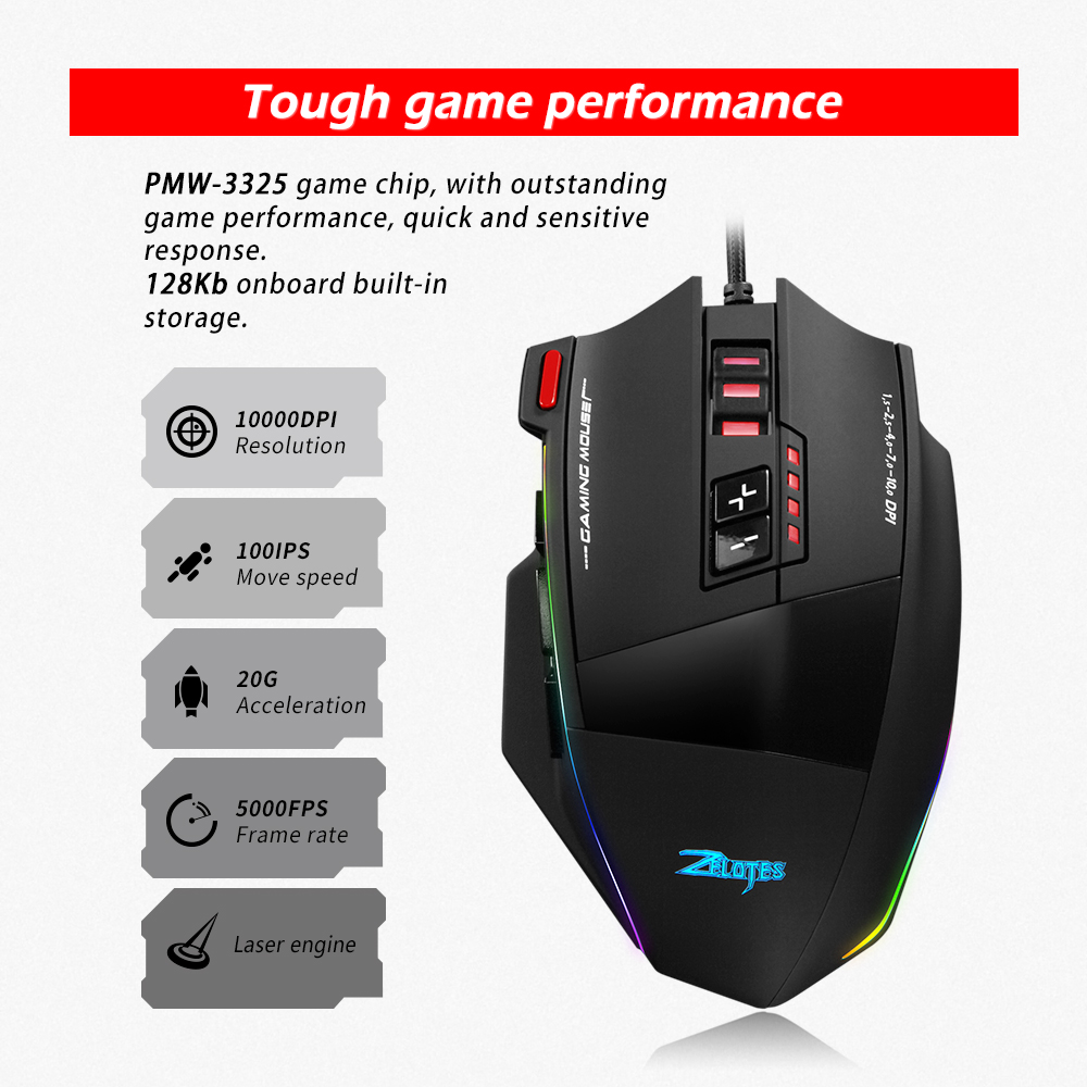 ZELOTES C13 Wired Mouse 10000D - Laptop Accessories Rgb review and price